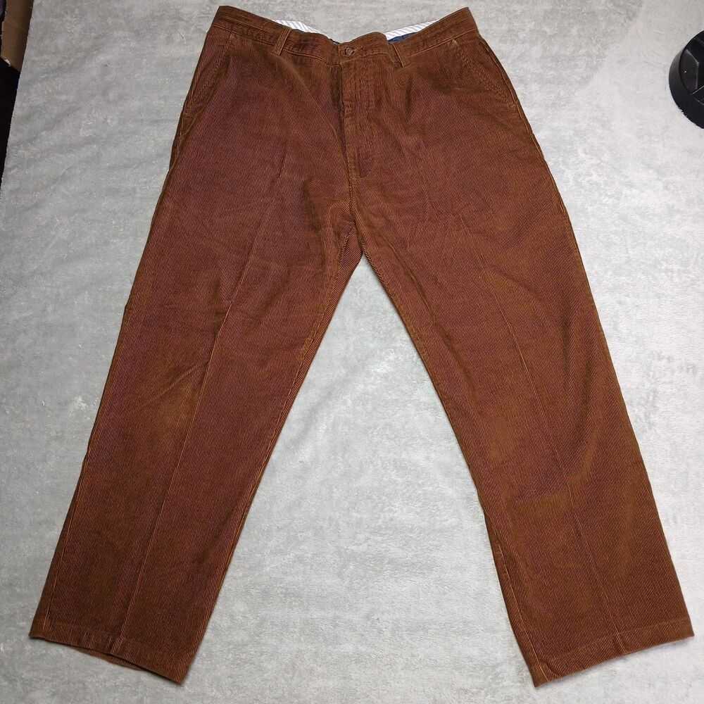 Club Room Mens 36x27 Brown Corduroy Ribbed Straight Leg Pants Grandpa Core